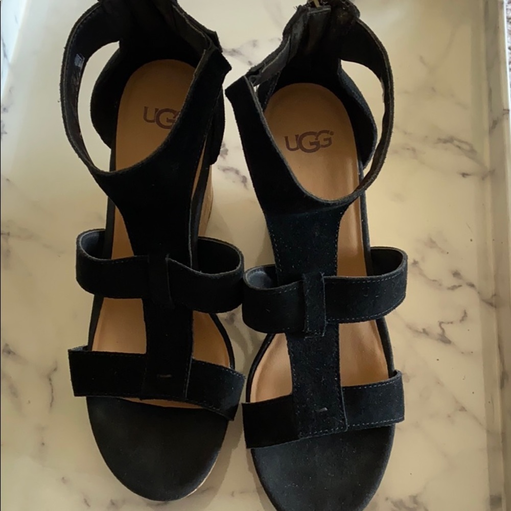 Black UGG wedges